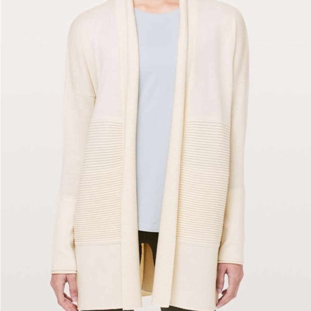 Lululemon Sit In Lotus Wrap Cardigan - Heathered Light Ivory